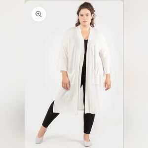 77. NWT - Dex Open Front Side Slit Long Cardigan with Pockets